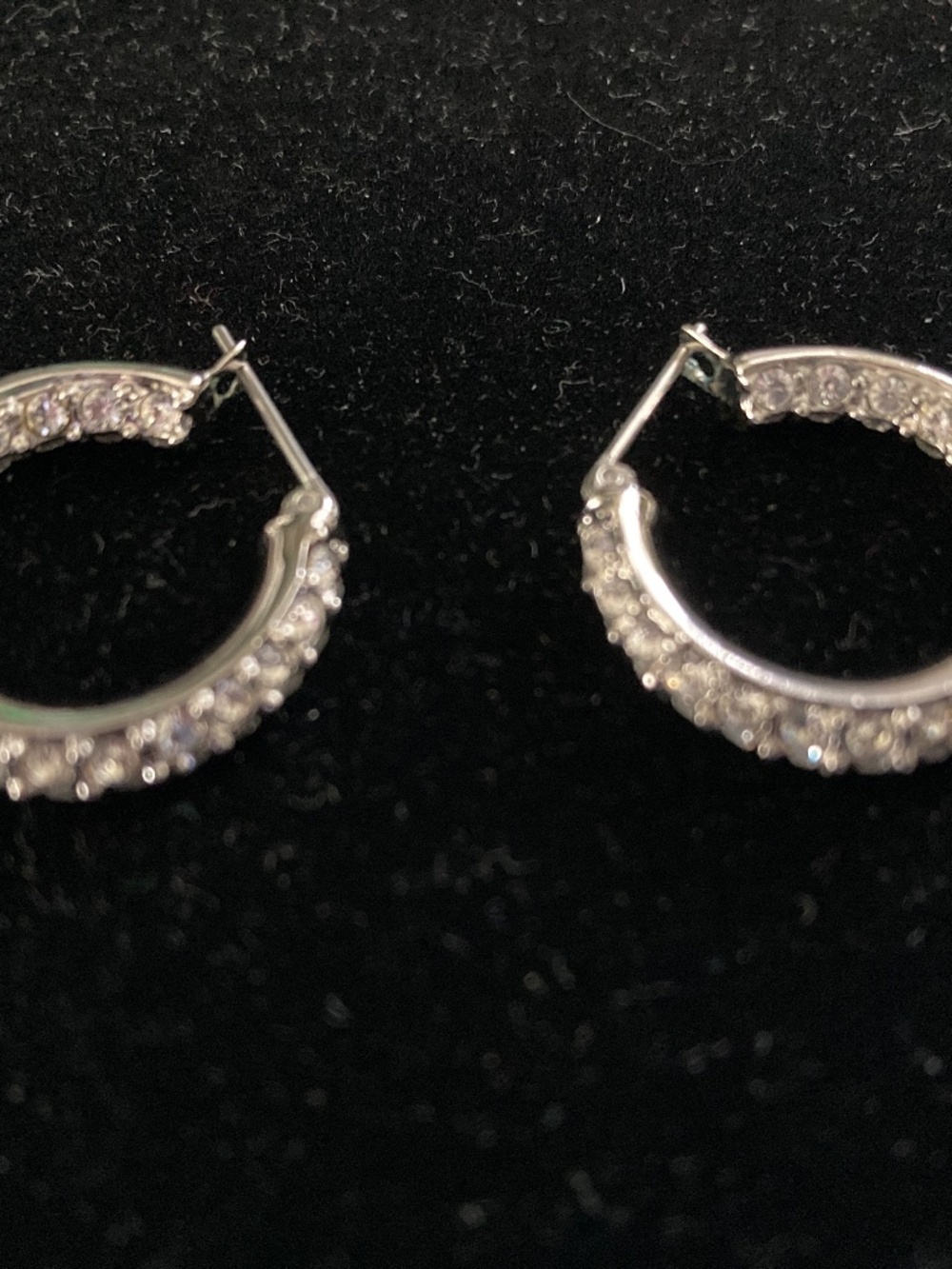 Nolan Miller Vintage Perfect Pave Hoop Earrings/Inside Out Design/COA/Warranty